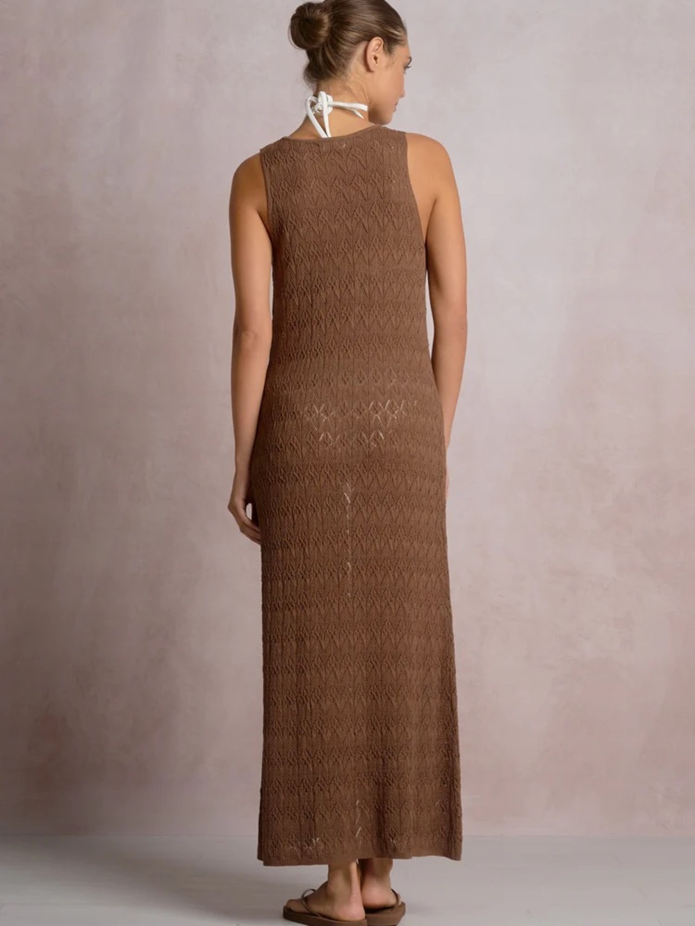 Brown Crochet Maxi Swim Cover-Up - Picture 2 of 5